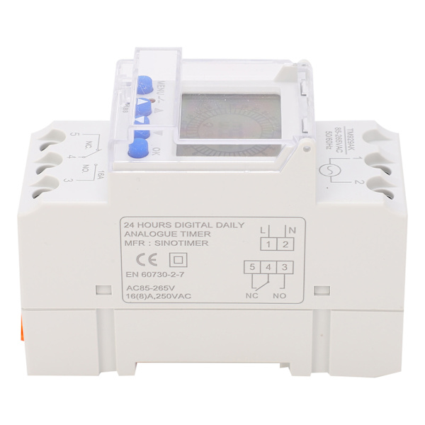 Digital Timer Switch Analog Programmerbar Bakgrunnsbelyst Flytende Krystall Display TM929AK 85‑265V 16A
