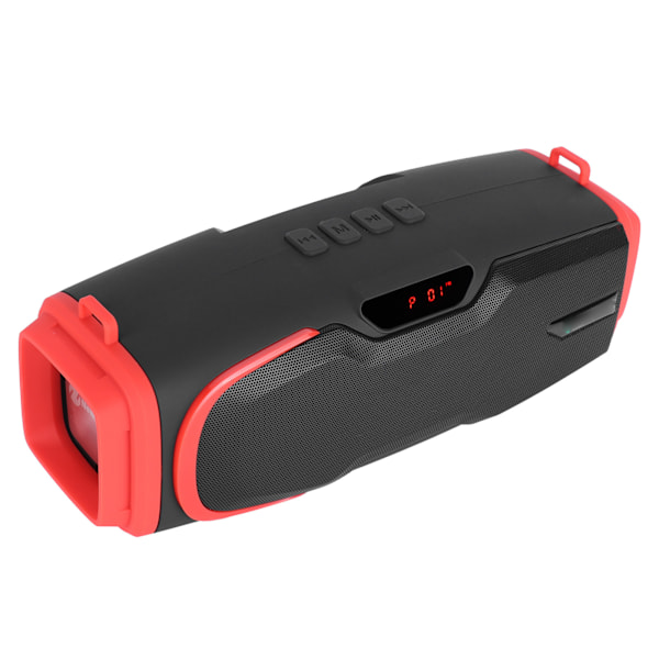 Bluetooth-högtalare med hög volym, bärbar tung basmusikspelare med display och mikrofon, röd