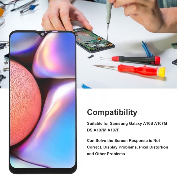 6,2-tums telefon LCD-skärm Digitizer Reparationssats LCD-skärmbytessats för Samsung Galaxy A10S A107M DS A107M