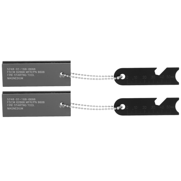 2-pack bärbar magnesiumblock flinta tändare utomhus camping vandring överlevnadsverktyg