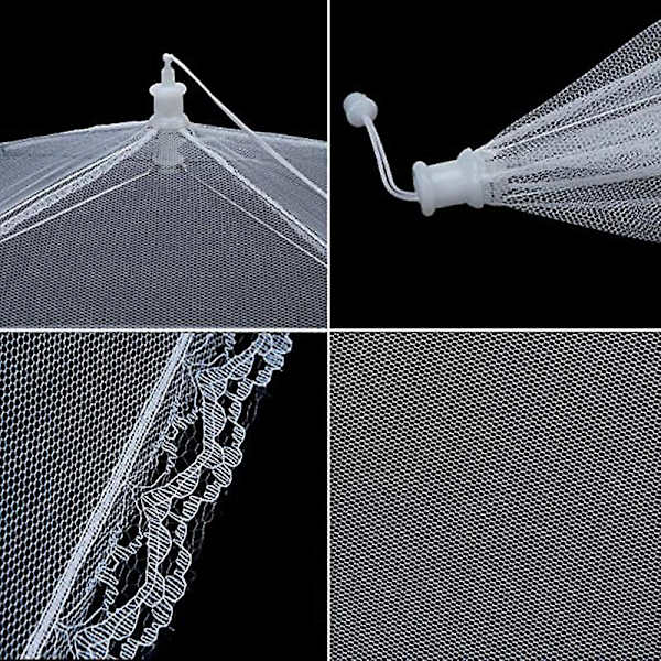 (6-pakning) Store og høye 17x17 Pop-Up Mesh Matbeskyttere Telt Paraply for utendørs bruk, Skjermtelt, Fester Piknik, Grillmat, Gjenbrukbar og Sammenleggbar Mat T