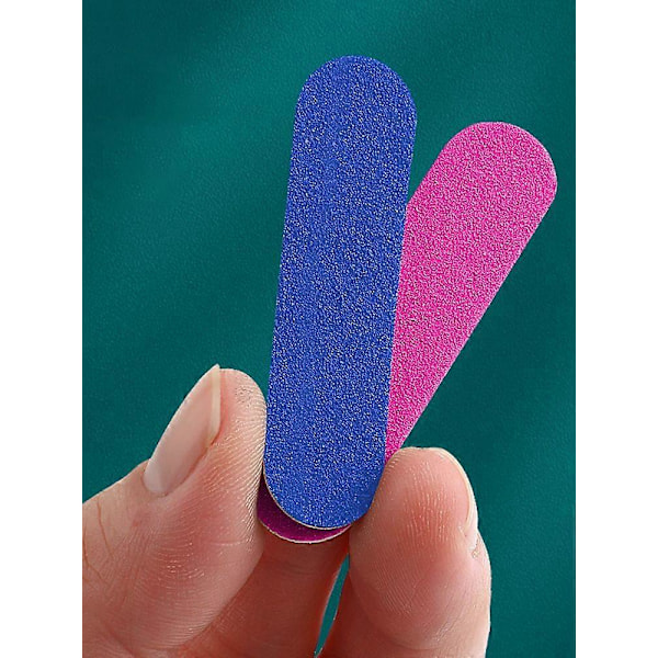 100 stk. Bærbar dobbeltsidet neglefil med mat finish Mini til neglepleje og manicure Grå8,5CM