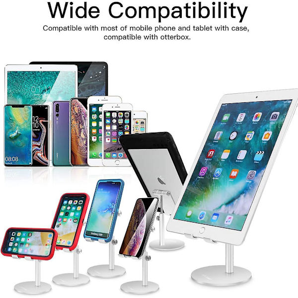 Justerbar Tablet/Telefonholder i Aluminium - Universal Kompatibilitet (4-12,9\")