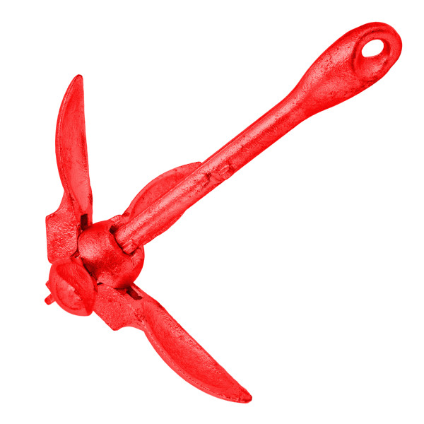 Taitettava Anchor Grapnel 4 Flukes 1,5 kg hiiliteräsveneen lisävaruste Kayak CanoeRedille (hiiliteräs)