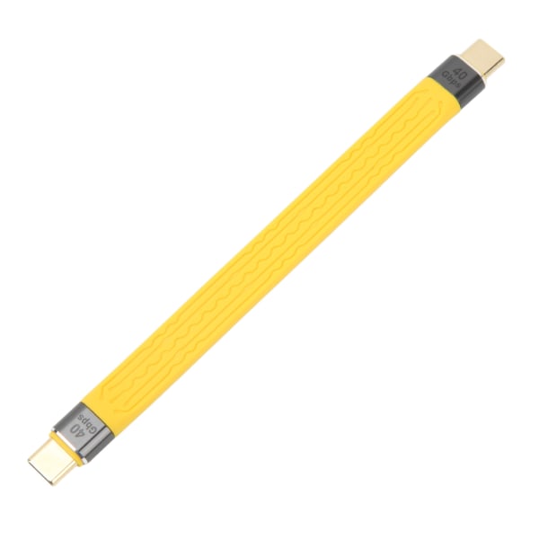 Kort USB C til USB C-kabel 40 Gbps 5A 0,45 fot Hurtiglading Fleksibel FPC Type C til Type C-datakabel for PC-telefoner Gul