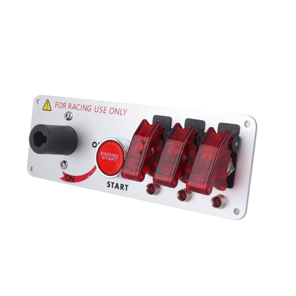 5 i 1 DC 12V Oppfellbar Tenningsbryterpanel Bilmotor Startknapp med LED