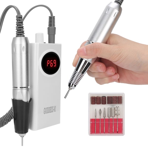 Nagelslipmaskin Polerare Bärbar Elektrisk Nagelfil USB Laddningsbar Manikymaskin EU-kontakt 110~240V
