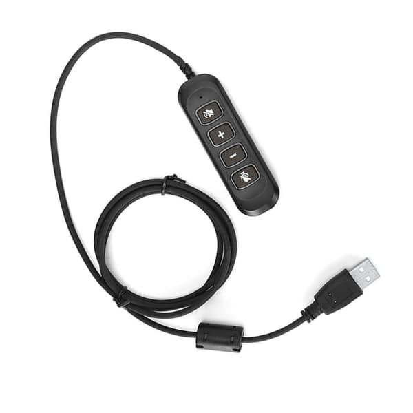H901 USB-kontakt QD-kabeladapter justerbar volym Callcenter-headsetadapter för 3,5 mm headsetutrustning Grå