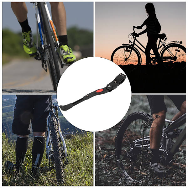 Aluminiumslegering Justerbar Cykel Side Stativ Parkeringsstativ Støttefod (sort)
