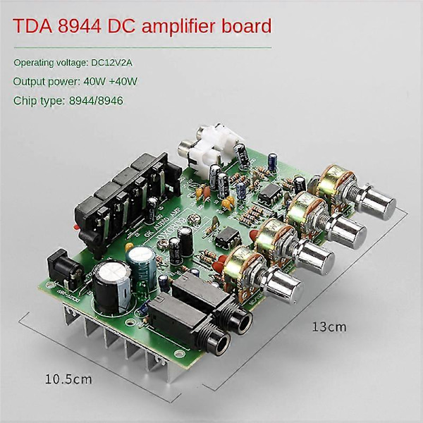 DC 12V 40W+40W Stereo Lydforstærkerkort Mikrofonforstærker