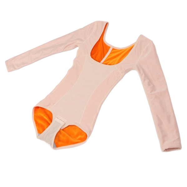 Tyk, varm, holdende shapewear til kvinder - blød, åndbar, langærmet, med bryststøtte (hudfarve) XL
