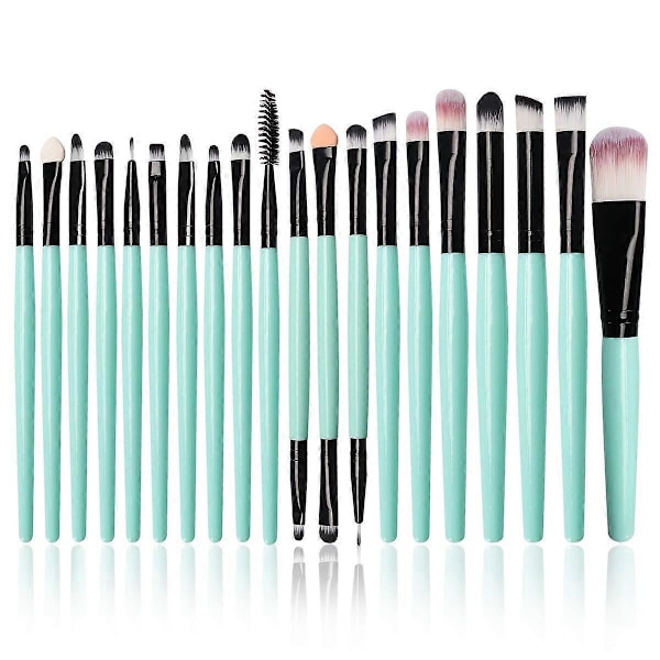 20 st Sminkborstar Set verktyg Smink Toalettartiklar Kit Ull Sminkborstset (svart)