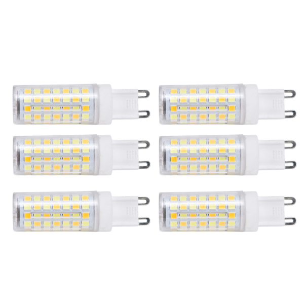 6 stk. 90LED G9 pære 9W 220V dæmpbar blød varm hvid LED pære til lysekrone loft vægbelysning