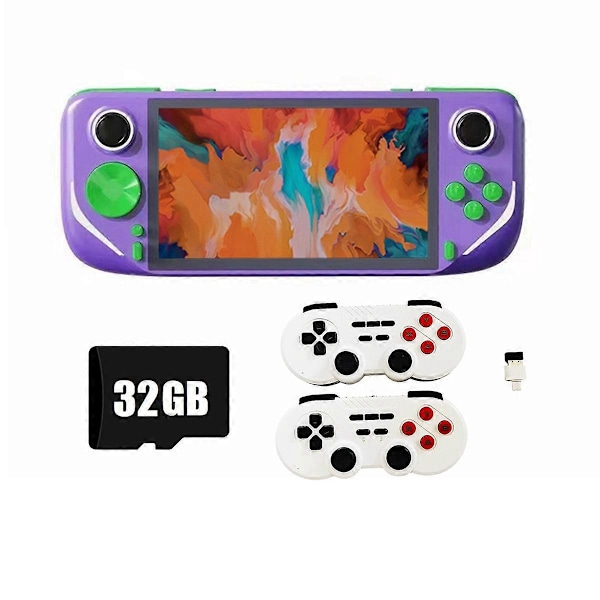 E6 Plus Håndholdt Spillekonsol+2xController 32G+10000Spil B