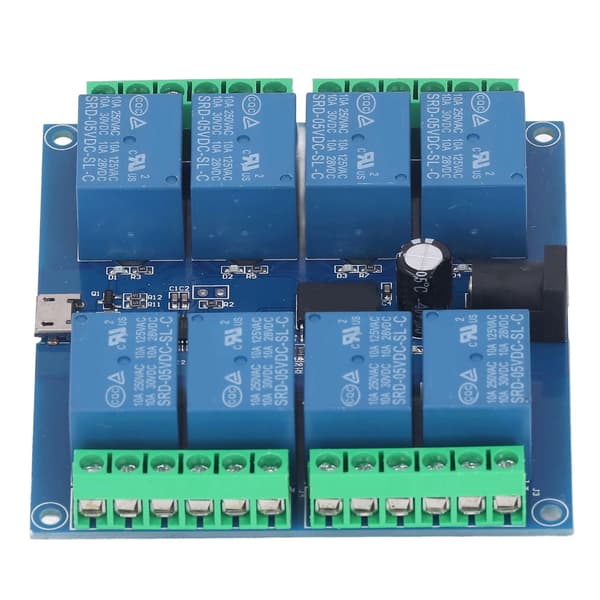 USB-stasjon gratis relémodul 8-kanals 5V stabil intelligent kontrollrelékort for mekatronikk