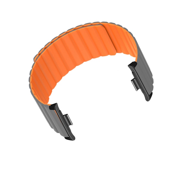 2 stk Magnetutskiftingsreimer for klokke Silikon Magnetlås Rem for Mi Band 8 Pro Grå Oransje