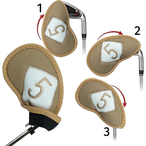 Luksus PU læder golfkølle jernhovedbetræk sæt til venstre- og højrehåndede spillere (12 stk.)