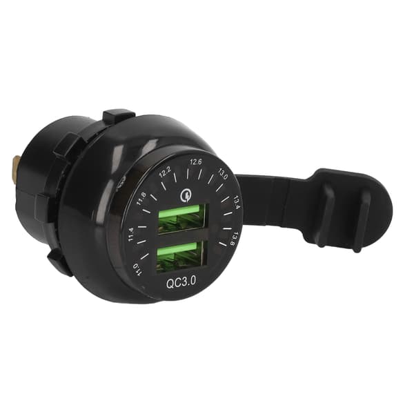 Dobbel USB-laderkontakt DC12V laderadapter strømuttakadapter for ATV-er bobiler SUVer båter