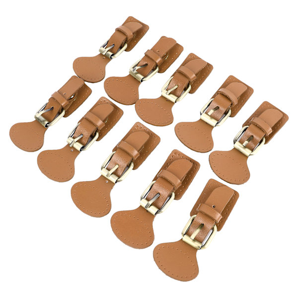 10 set lädersy på växlingsförslutningar Läder Snap Toggle söm på spänne för kappa Jacka DIY Läder Craft Tan