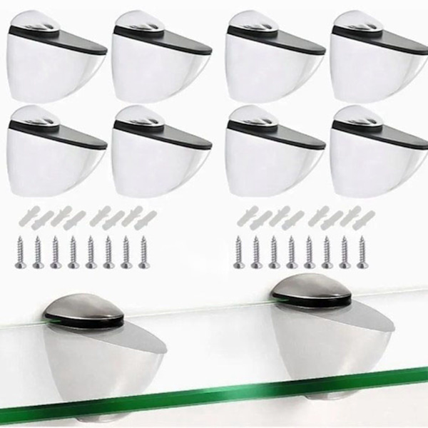 8 stk. glas klemmeholder til rammer hylde zink legering justerbar laminat plade beslag stik