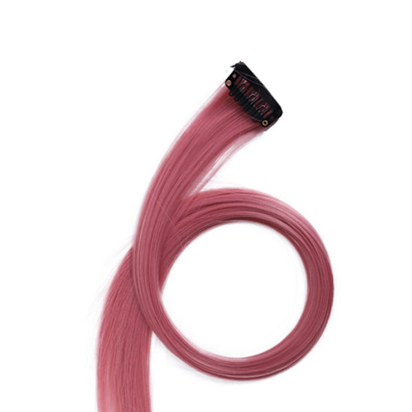 21,7 tommers farget hår extensions rett høydepunkter klips hår extensions for cosplay fest rosa