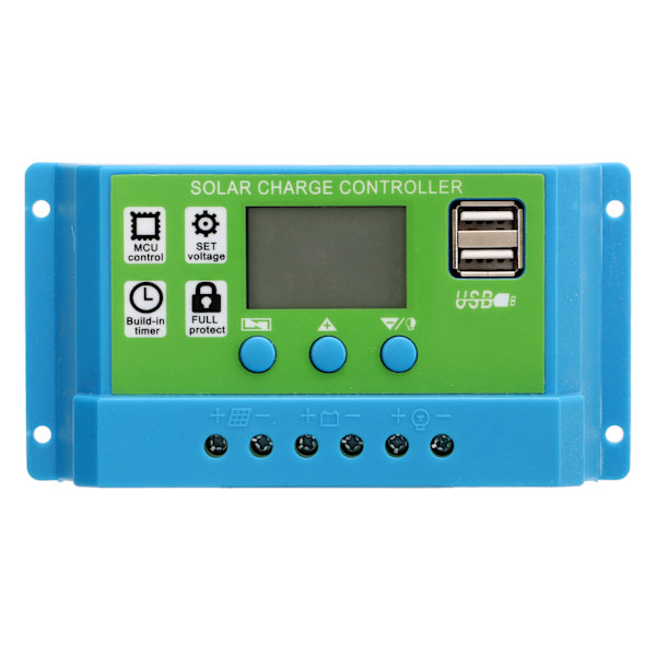 Solar Charge Controller Digital Display Parametre Justerbar Solpanel Oplader Controller 12V 24V Adaptiv 30A