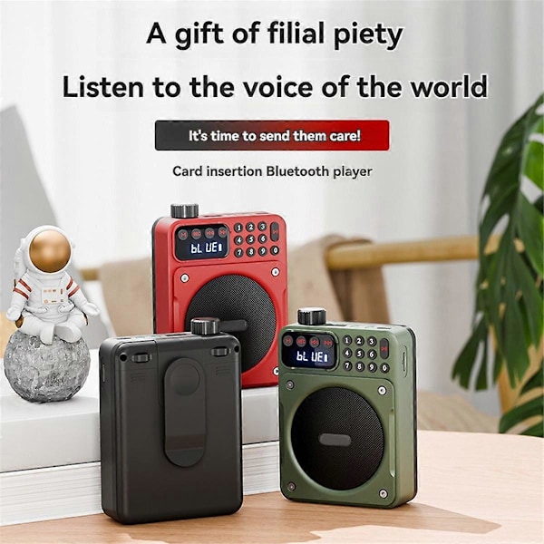 Mini Bærbar FM Radio Avtakbart Oppladbart Batteri Radioer Rød