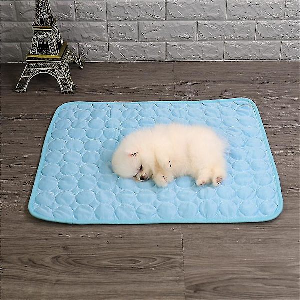 Jääsilkkinen viilentävä alusta koirille ja kissoille Kennel-tyyny 70*55cm Sininen