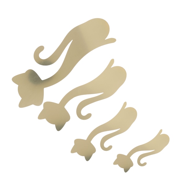 Cat Shape Spejl Wall Stickers Hjem Stue Soveværelse DIY Wall Art DecorationsGuld