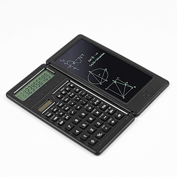 12-cifret standardfunktion skrivebordslommeregner, med 6\" sletbar LCD-skrivetablet, solcelledrevet, dobbelt batteridrevet, til kontor, hjem, skole