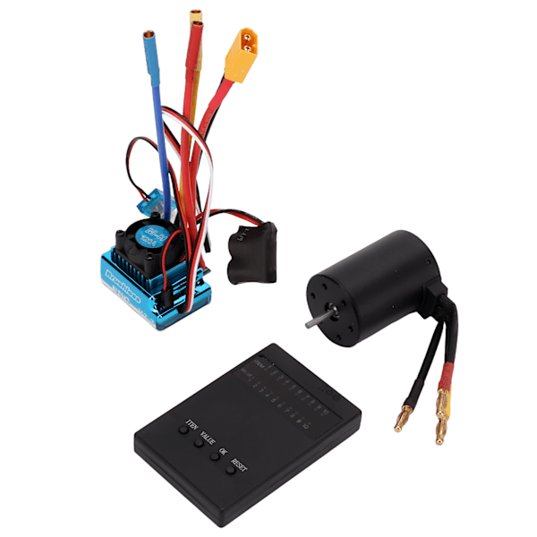RC Børsteløs Vanntett 120A XT60 Plugg ESC 3650 3600KV Motorsett med Programmeringskort for 1/8 1/10 RC Bil