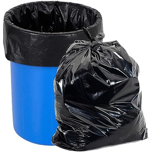 Søppelsekker 20 liter høy søppelbøtte med snøring, ekstra slitesterke søppelsekker, svarte søppelsekker for resirkulering (50x60 cm, 100 sekker)