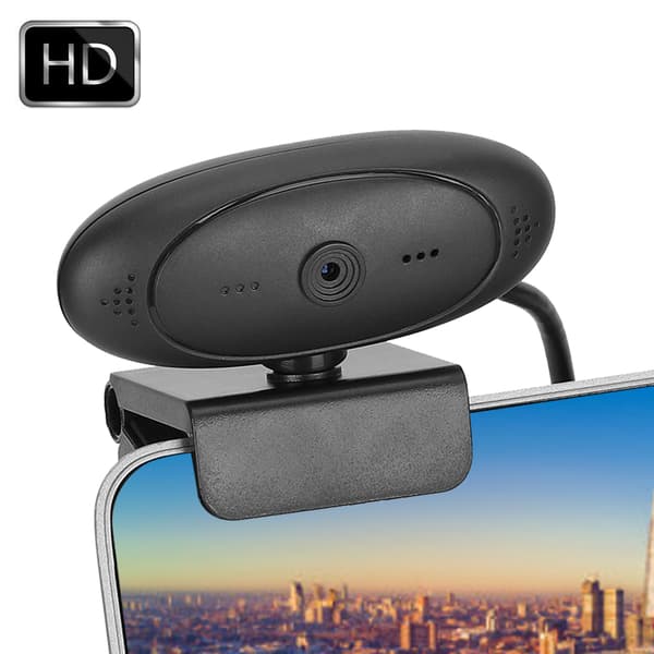 PC Kamera Webcam HD 1080P Datatilbehør Innebygd Mikrofon for Videokonferanse (Svart)