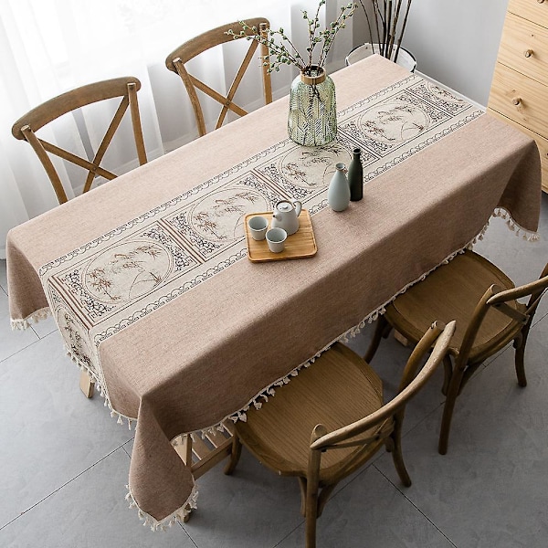 Rektangulær duk for spisestue kjøkken dekor, 140 x 260 cm, elegant vakker duk for kjøkkenbord dekorasjon