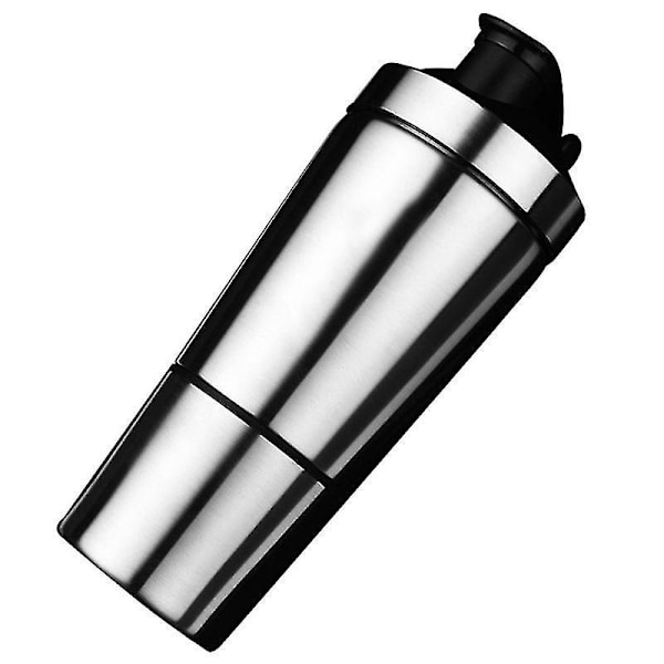 Rustfrit Protein Shaker i rustfrit stål med blandekugle - Fitness Sport Mixer
