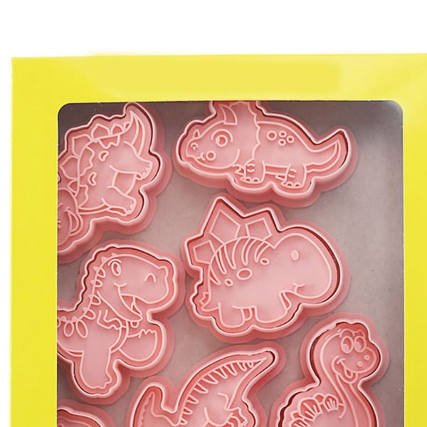 Dinosaurie-kakform söt matkvalitet plast 3D djur bakform för kex kakor desserter hantverk
