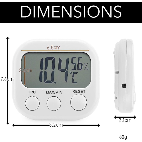 Digital inomhustermometer med hög precision Hygrometer Temperatur- och luftfuktighetsindikator