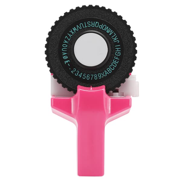 Mini Manuel Tape Maker Dekorativ Farvet ABS 3D Prægetape 9mm til Håndbog Pink