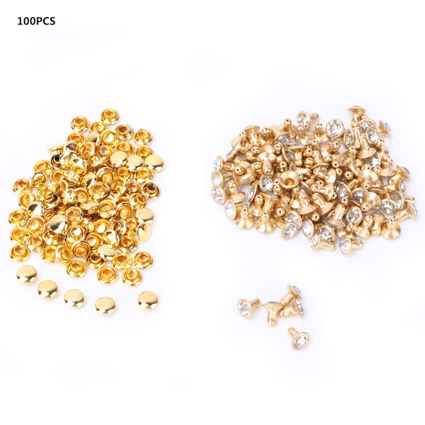 Tygkristallinlägg Snabb 7 mm nitar Spots Studs Cap för gör-det-själv-läderhantverksdekoration(#4)