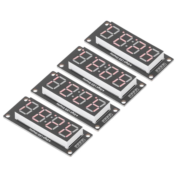 4 sæt 4-cifret digitalt rør LED-displaykort 7 segmenter urmodul TM1637 0,56 tommer rød MRA041D