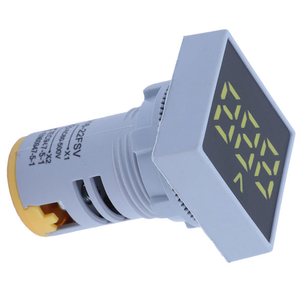 AD16‑22FSV Frosted Panel Digitalt Voltsignalindikator Voltmeterindikator 60~500V AC Gul
