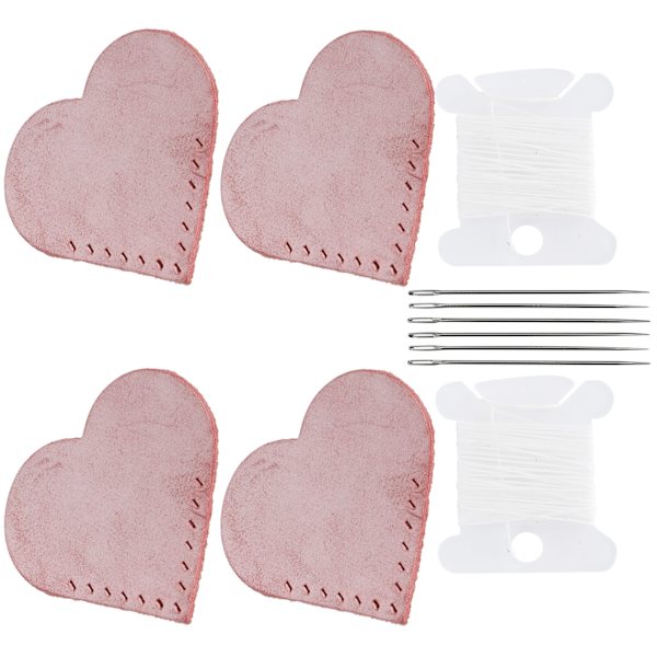 2 Set Hjärtformade Tyg Hörnsida Bokmärken Markör DIY Läder Varor SymaterialRosa