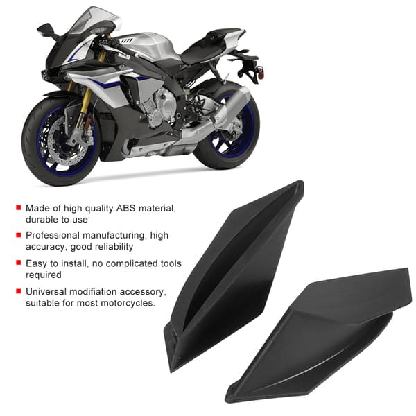 Motorcykel Aerodynamiske Winglets Spoiler Ving Universal Modificerings Tilbehør Sort