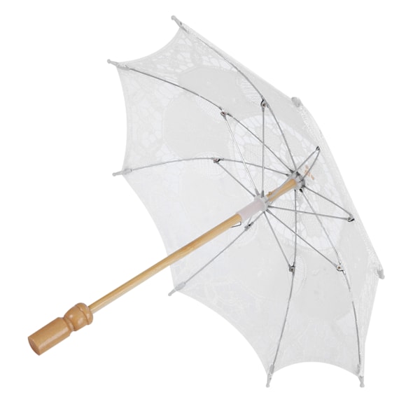 Spets Parasol Bröllop Brud Parasol Paraply för Fotografi Rekvisita Bröllop Tillbehör Vit