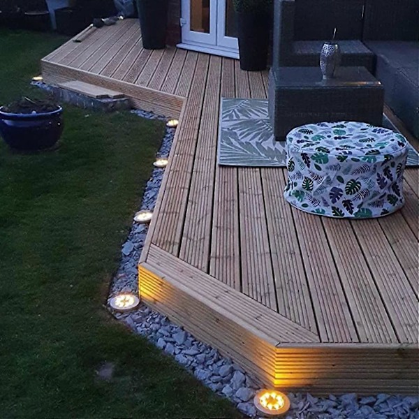 Solcellelamper Utendørs Hage Dekkslys Solcelledrevet - 8 LED Utendørs Solcelle Ground Lights for Landskap Gangvei Plen Trinn Dekk Gangsti Gård Trapper Gjerde