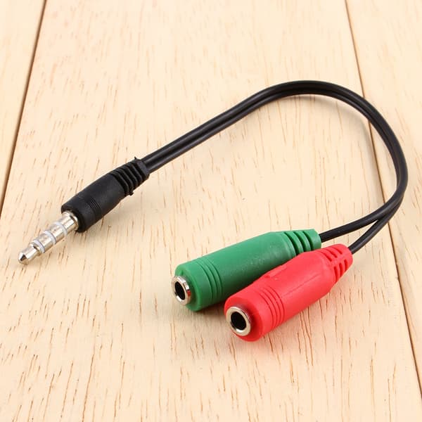 Kabel Audio Konverter Adapter Jack Stereo 3,5 mm Hovedtelefon Splitter