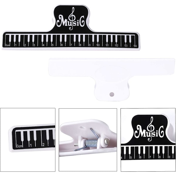 Notklipp, 4-pack notbladshållare för piano, gitarr, fiol - 15*2 cm plastfilverktyg