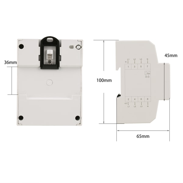 1 st 3 x 220V Digital 3-fas 4-tråds 4P DIN-skena Elektrisk mätare Elektronisk (5(30)A )