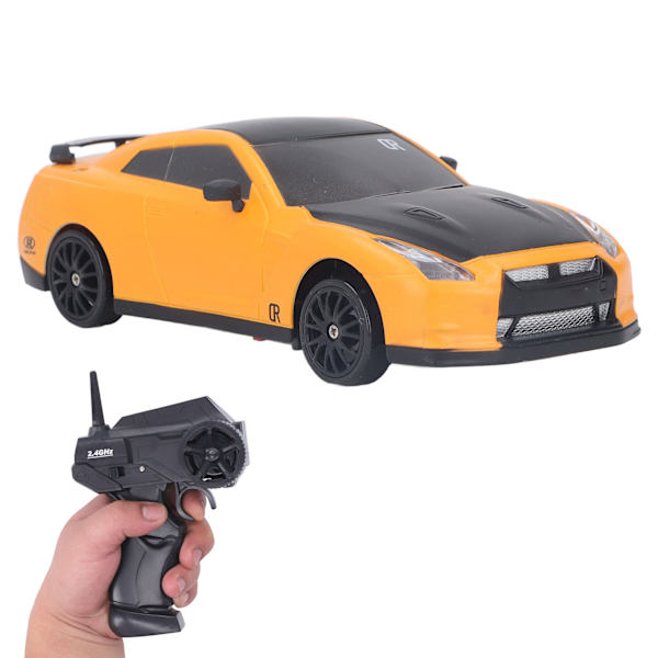 RC-driftbil 4-hjulsdrift 1/24 fjärrstyrd racerbil med uppladdningsbart batteri för vuxna barn pojkar flickor gul