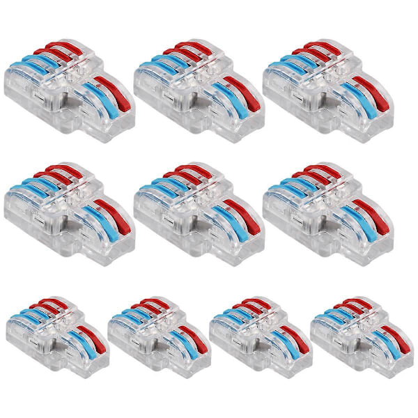 10 stk. Hurtig Kompakt Kabel Konnektor NC-422 Transparent